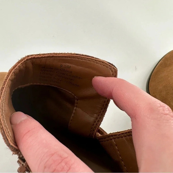 New Gibson Latimer womens ankle booties size 9.5 tan suede bow western boots - Picture 10 of 12